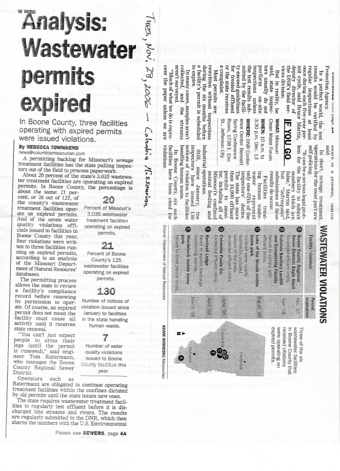 Analysis Wastewater permits expired 2