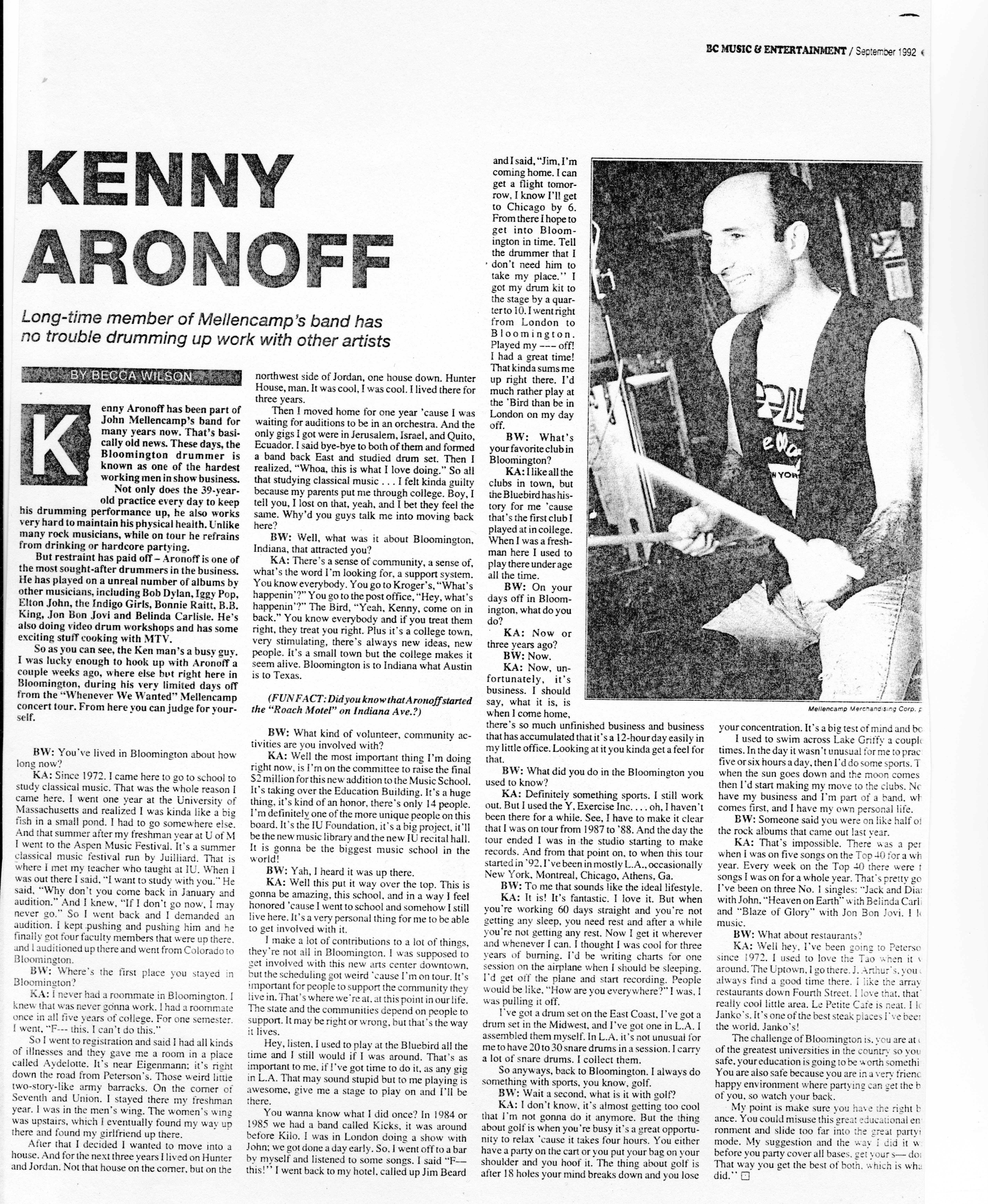 Kenny Aronoff interview
