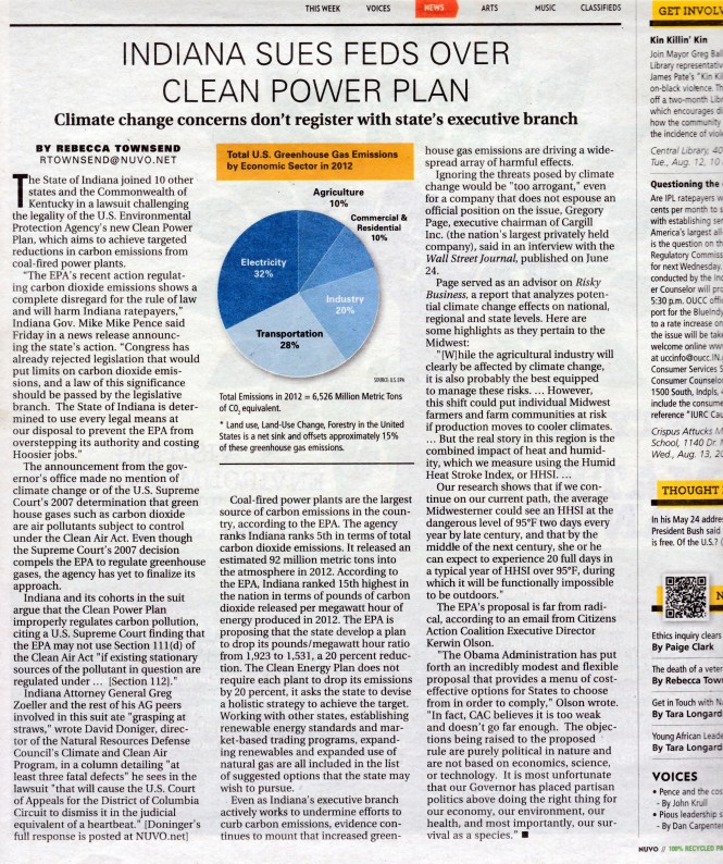 NUVO state sues over clean power plan