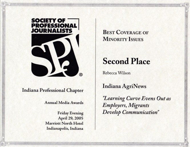 SPJ Minority Issues award