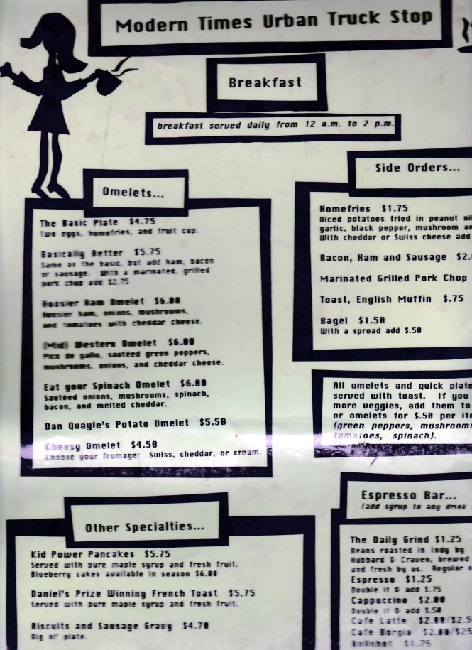 Modern Times Breakfast menu